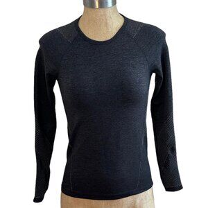 Athleta‎ Athletic Mesh Dark Grey Long Sleeve Top XS